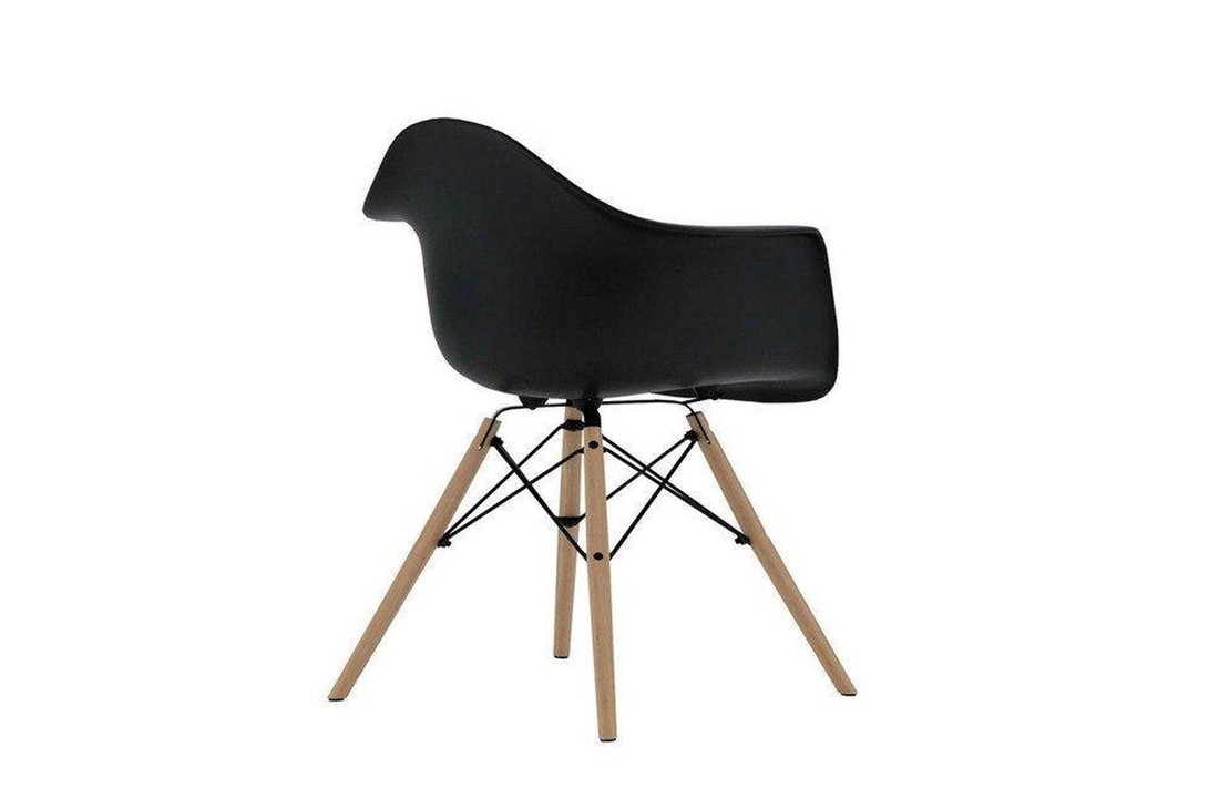 ARIANA - Eetkamerstoelen met armleuning - zwart - set van 2