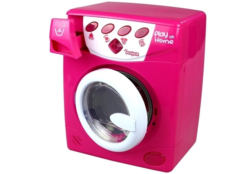 Speelgoed wasmachine -  18,5x24 cm - met licht en geluid - roze