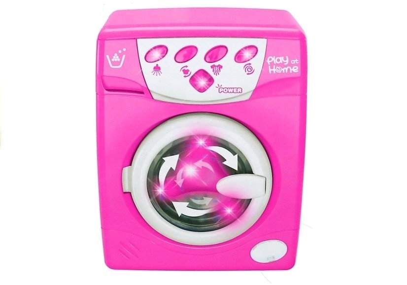 Speelgoed wasmachine -  18,5x24 cm - met licht en geluid - roze