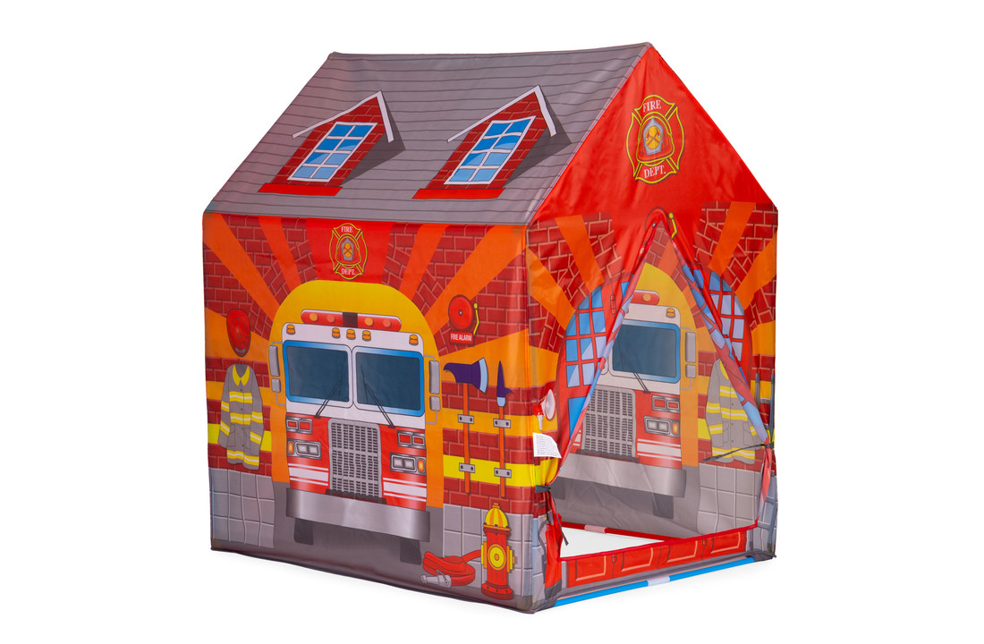 Speeltent - brandweer - met tunnel - 190x73x102 cm - rood