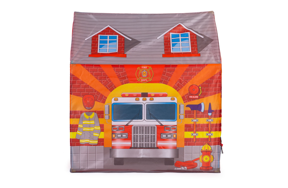 Speeltent - brandweer - met tunnel - 190x73x102 cm - rood