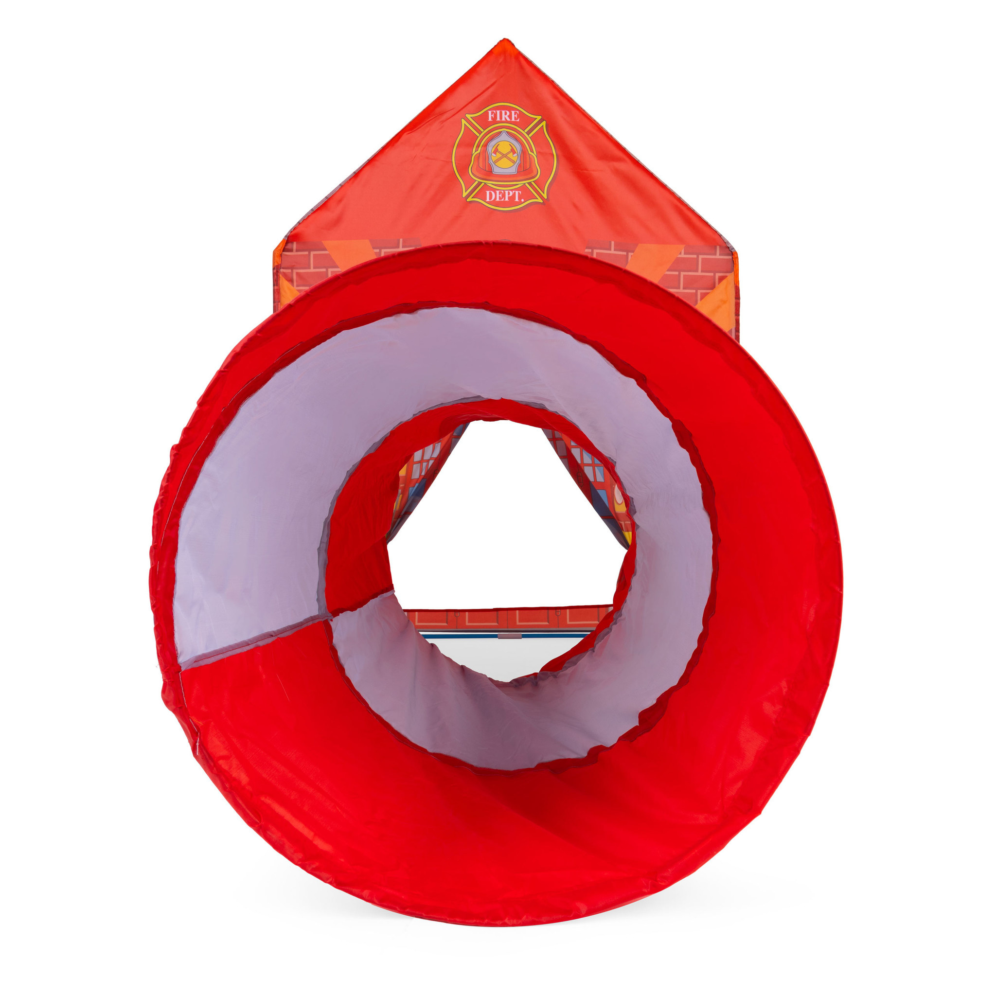 Speeltent - met kruiptunnel - 190x73x102 cm - brandweer - rood