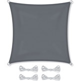 Schaduwdoek - tarp - zonnedoek - vierkant - 5x5 m - grijs