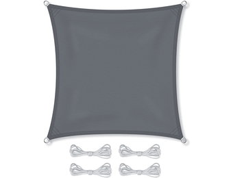 Schaduwdoek - tarp - zonnedoek - vierkant - 5x5 m - grijs