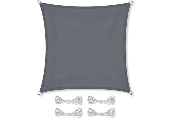 Schaduwdoek - tarp - zonnedoek - vierkant - 5x5 m - grijs