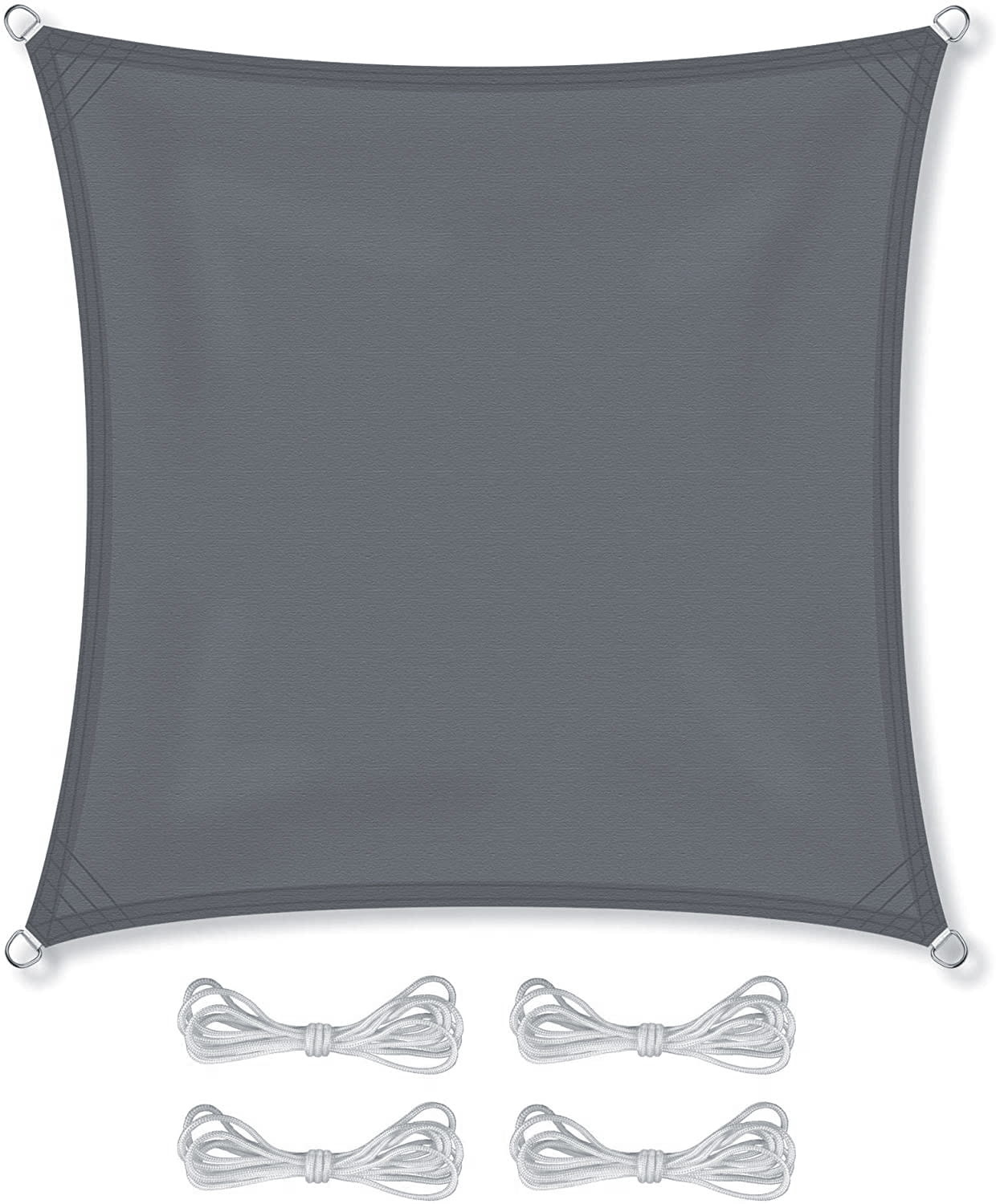Schaduwdoek - tarp - zonnedoek - vierkant - 5x5 m - grijs