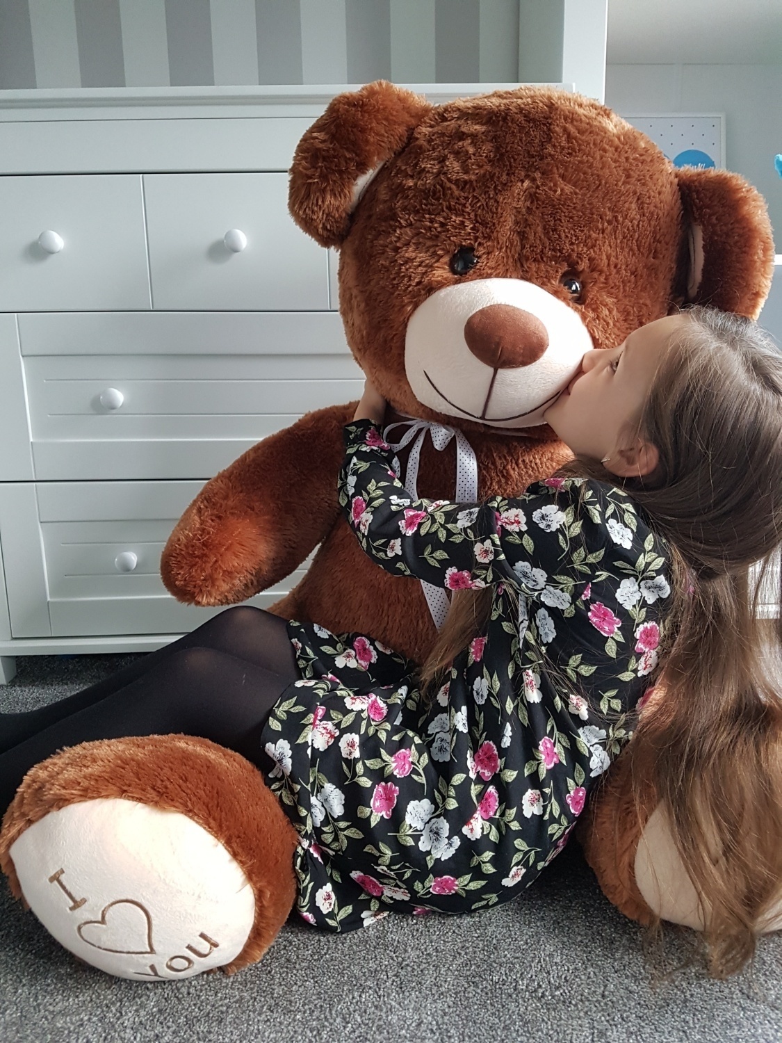 Gigantische grote teddybeer - 75 x 85cm - bruin