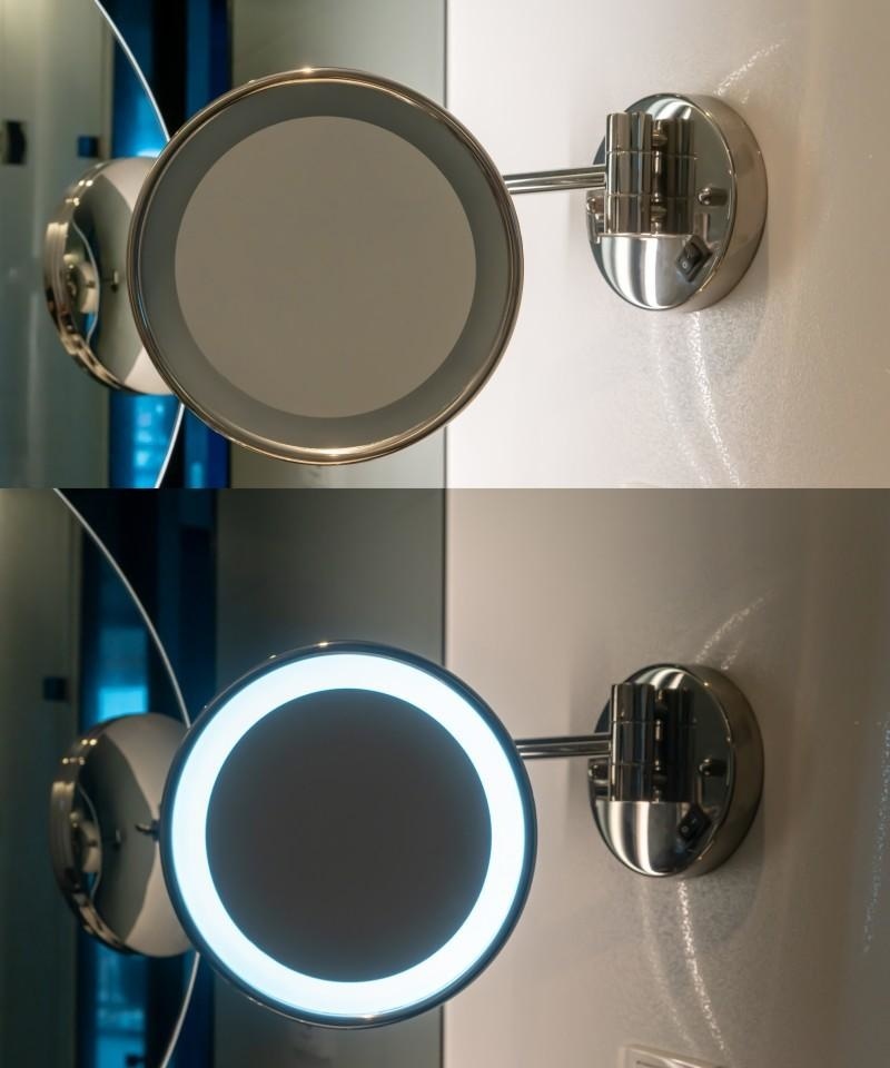 Make up spiegel - scheerspiegel - met LED - 20 cm - chroom 