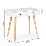 Kaptafel - consoletafel - 80 x 45 cm - wit - bijzettafel