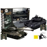 RC legertank duel set - groen en zwart - 26 en 28 cm