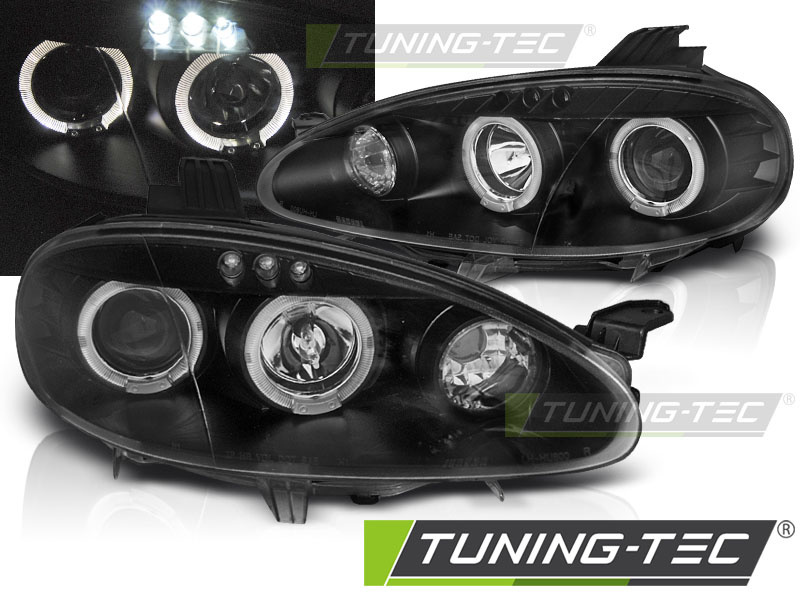 Koplampen dual halo rims MAZDA MX5 01-05 ANGEL EYES ZWART