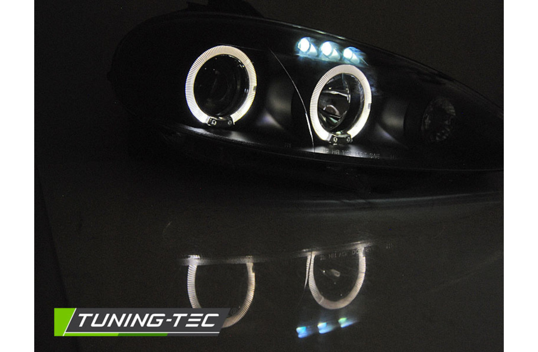 Koplampen dual halo rims geschikt voor MAZDA MX5 01-05 ANGEL EYES ZWART