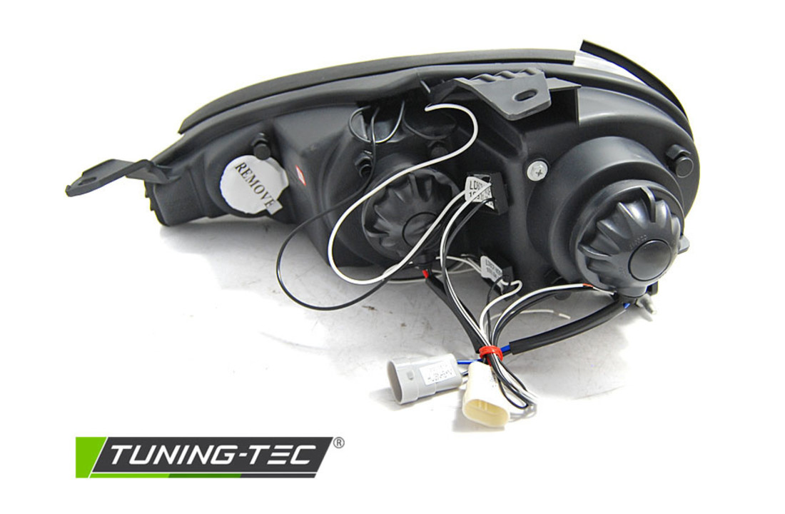 Koplampen dual halo rims geschikt voor MAZDA MX5 01-05 ANGEL EYES ZWART