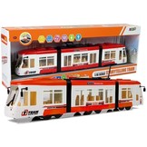 Elektrische speelgoed tram - op batterijen - 46 cm - rood