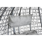 Hangstoel - ei stoel - met grijze standaard & kussens - tot 125kg