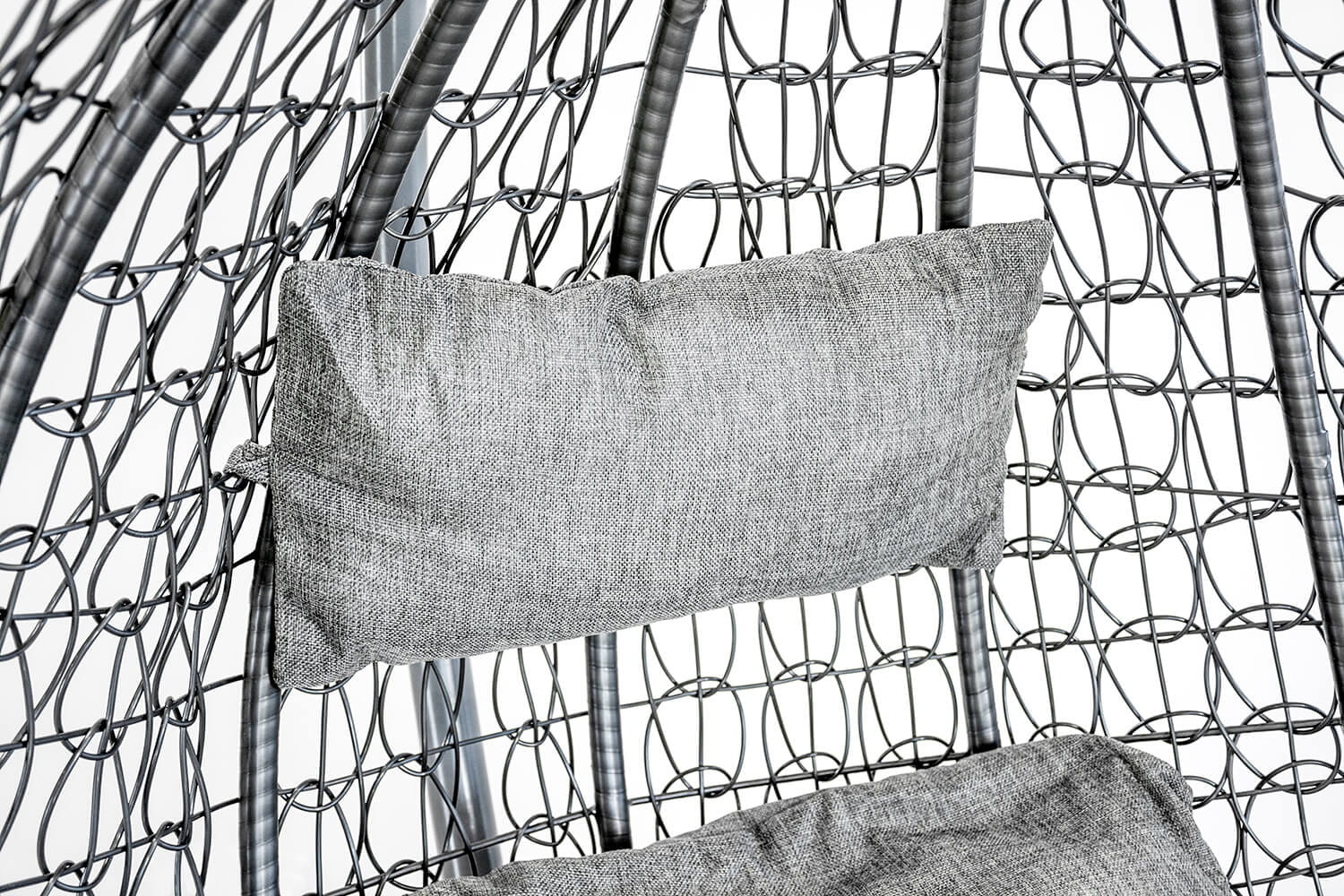 Hangstoel - ei stoel - met grijze standaard & kussens - tot 125kg