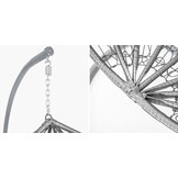 Hangstoel - ei stoel - met grijze standaard & kussens - tot 125kg