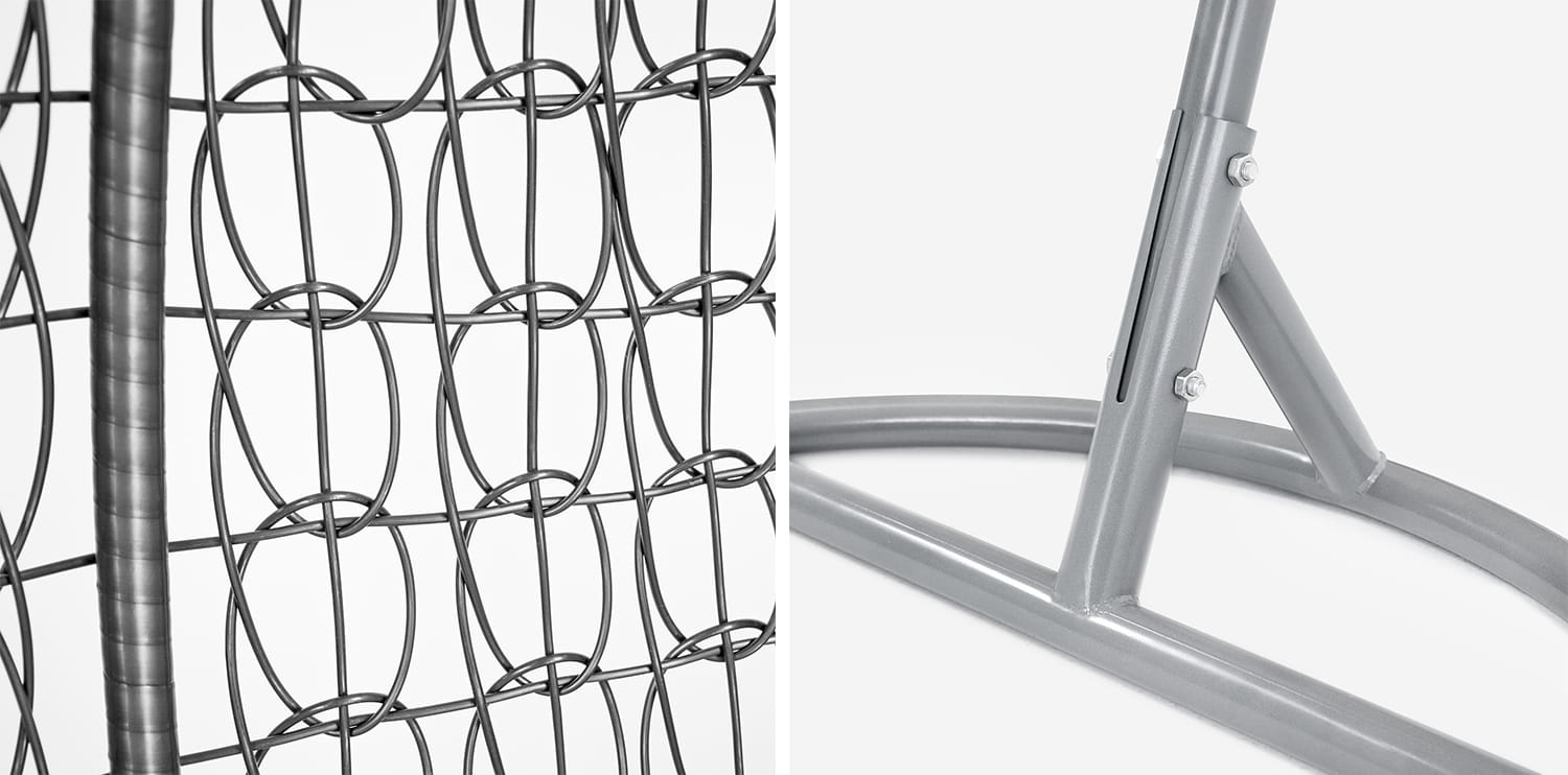 Hangstoel - ei stoel - met grijze standaard & kussens - tot 125kg