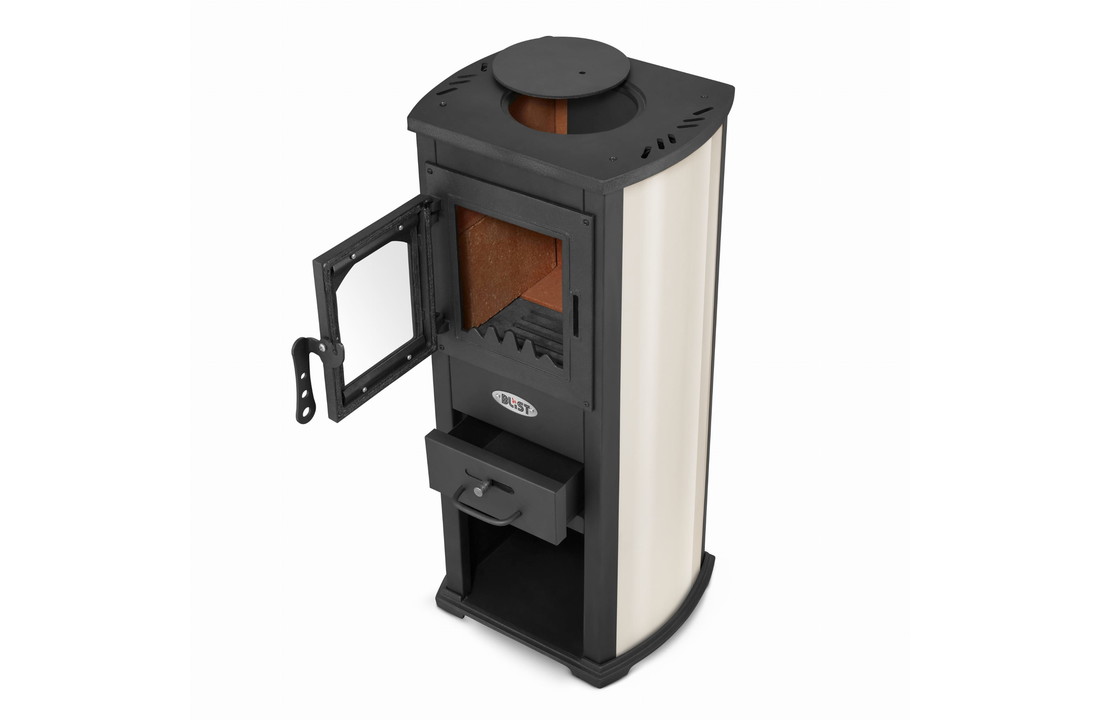 Houtkachel - staal - vrijstaand - 8,5 KW - gietijzer