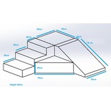 Schuimglijbaan - 40 cm hoog - wit grijs