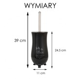 WC borstel - toiletborstel - porselein - ø 11 cm - zwart