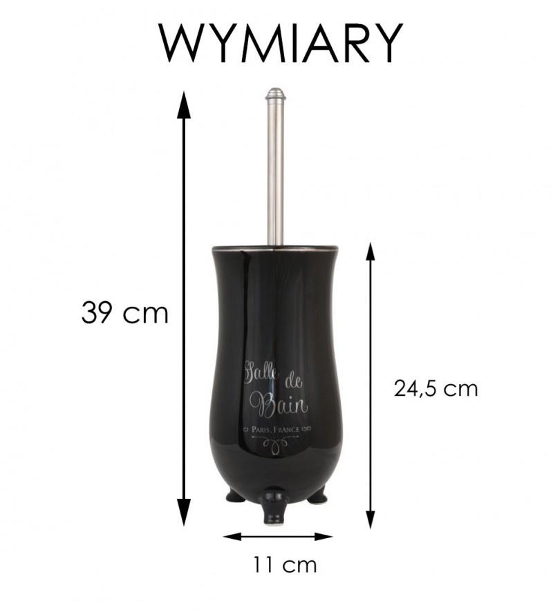 WC borstel - toiletborstel - porselein - ø 11 cm - zwart