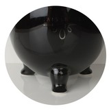 WC borstel - toiletborstel - porselein - ø 11 cm - zwart