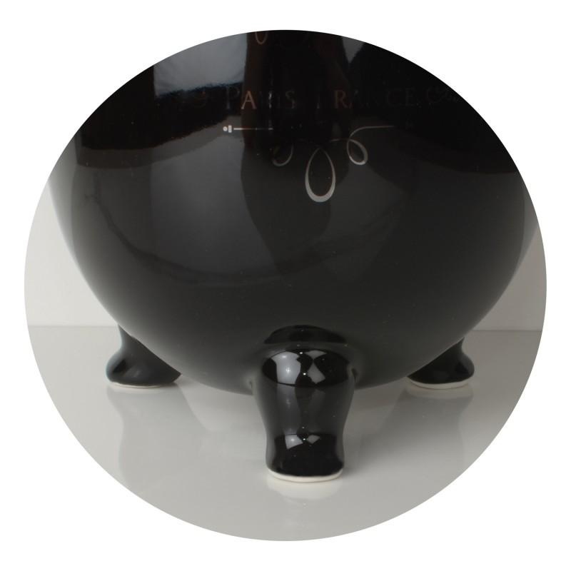 WC borstel - toiletborstel - porselein - ø 11 cm - zwart