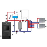 CV Houtkachel - staal - vrijstaand - 15kw