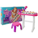 Kinder keyboard set - met microfoon & kruk - roze