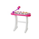 Kinder keyboard set - met microfoon & kruk - roze