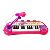 Kinder keyboard set - met microfoon & kruk - roze