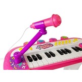 Kinder keyboard set - met microfoon & kruk - roze