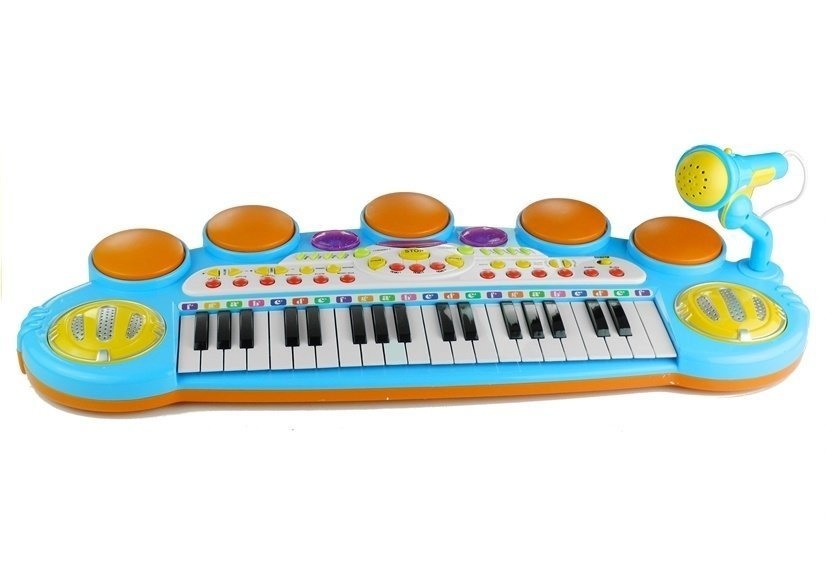 Speelgoedkeyboard piano - incl. drums - microfoon - krukje