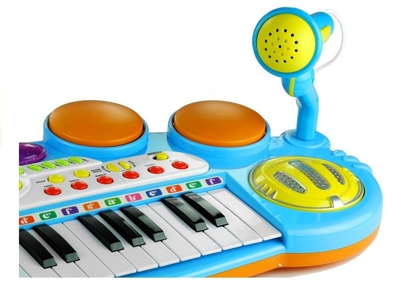 Speelgoedkeyboard piano - incl. drums - microfoon - krukje