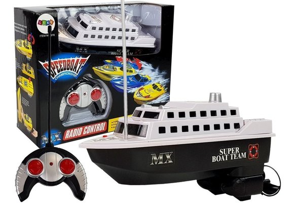 Bestuurbare boot - rc - 27 Mhz - 20 cm - tot 15 km/u - zwart