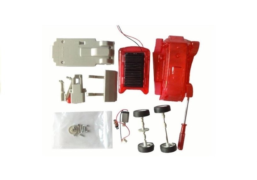 Speelgoed auto op zonne-energie - bulldozer - rood