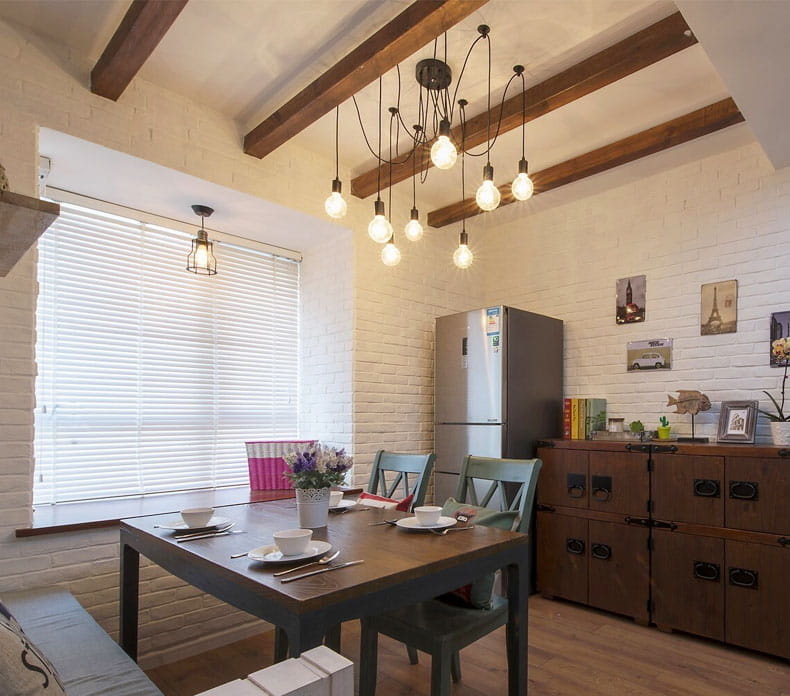 Kroonluchter zwart met 6 hangende lampen – E27 fitting