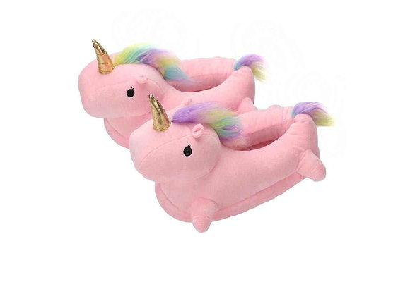 Eenhoorn pantoffels - roze – one size fits all - maat 36 – 41