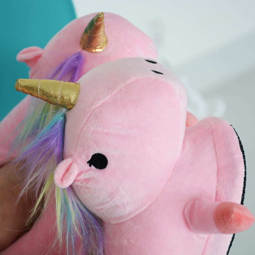 Eenhoorn pantoffels - roze – one size fits all - maat 36 – 41