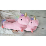 Eenhoorn pantoffels - roze – one size fits all - maat 36 – 41