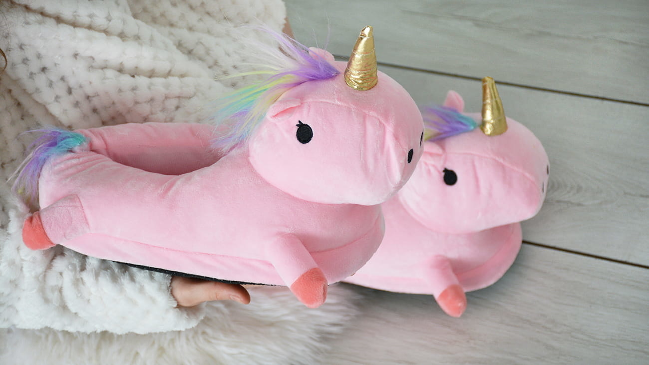 Eenhoorn pantoffels - roze – one size fits all - maat 36 – 41