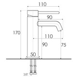Badkamerkraan - wastafel kraan - goud - 160x120 cm
