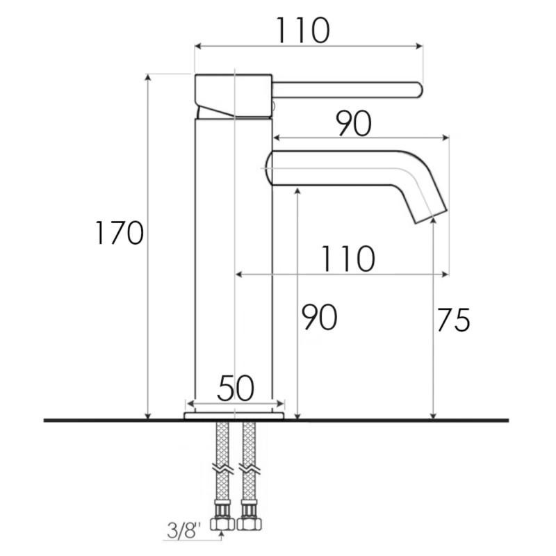 Badkamerkraan - wastafel kraan - goud - 160x120 cm