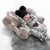 Grote knuffel - Olifant - 45x55 cm - Pluche - Grijs