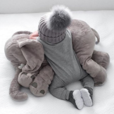 Grote knuffel - Olifant - 45x55 cm - Pluche - Grijs