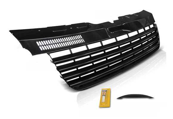 Grill geschikt voor VW T5 04-09 TRANSPORTER GLANZEND ZWART