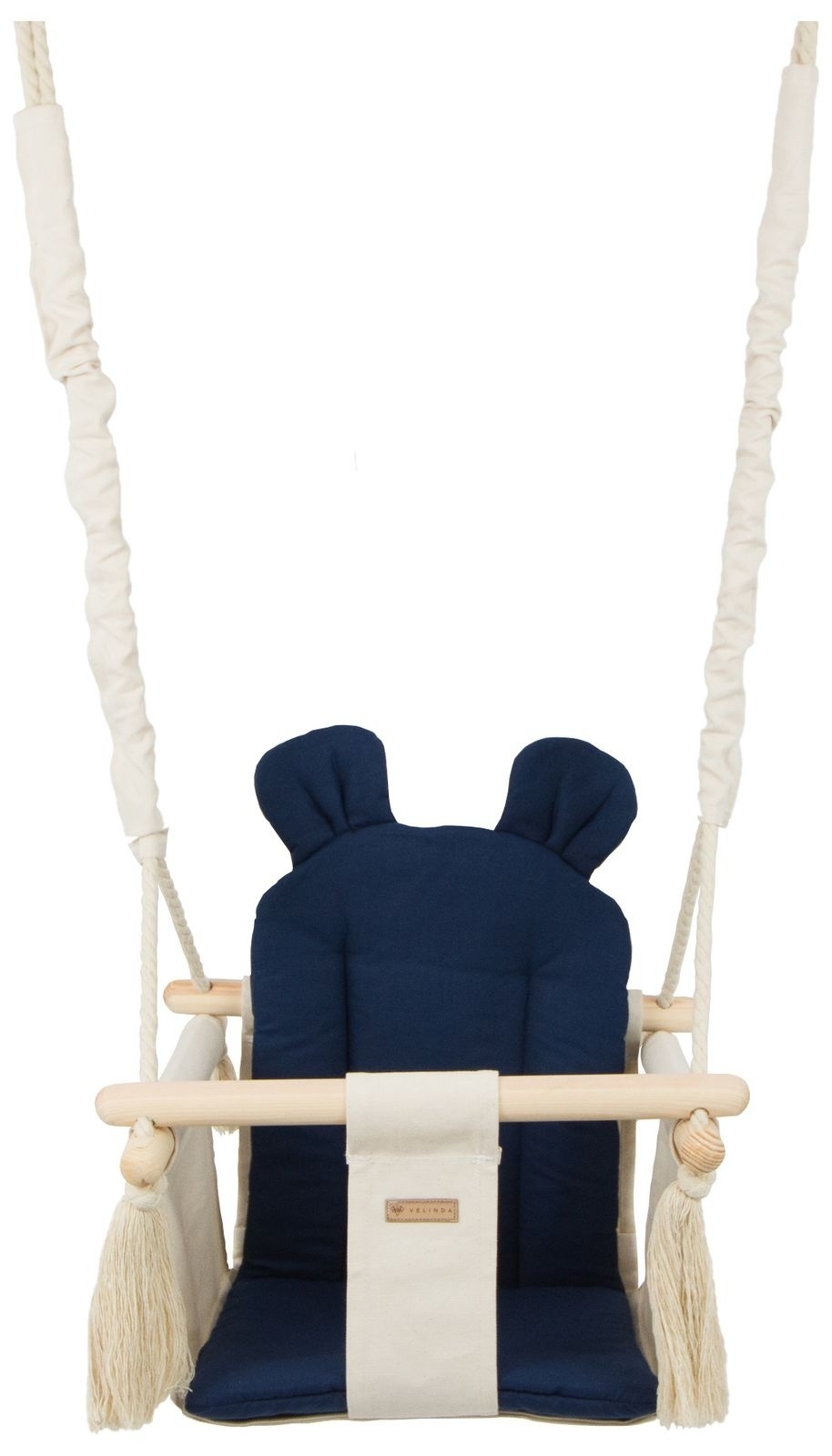 Babyschommel - babyswing - met oren - max. 20 kg - crème, marine