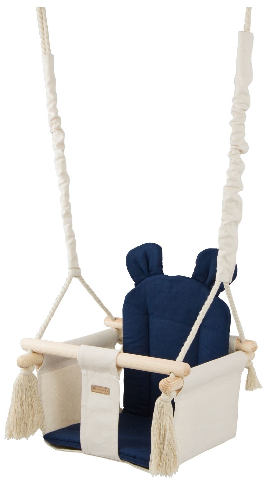 Babyschommel - babyswing - met oren - max. 20 kg - crème, marine