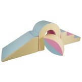 Foamblokken - schuim - brug speelset - 65 cm hoog - roze, blauw, geel
